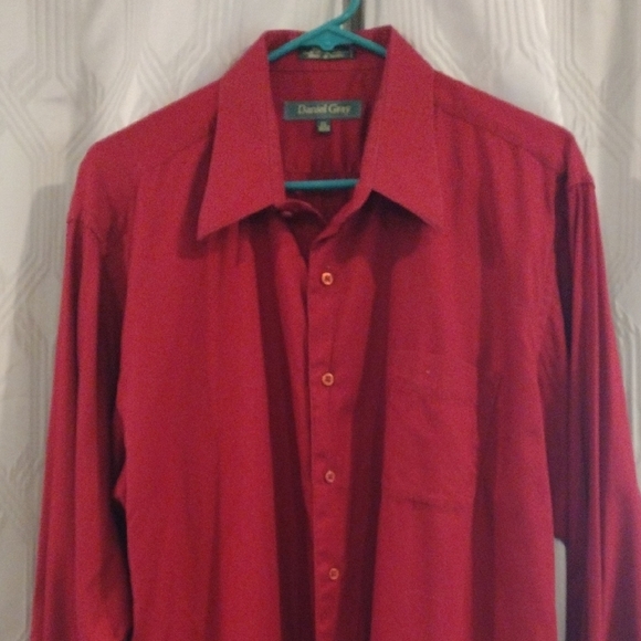 Daniel Gray Red Dress Shirt Neck 17" - Picture 3 of 8